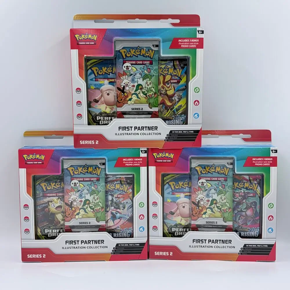 Pokemon First Partner Series 2 Illustration Collection Box Bundle 3 Pack NEW